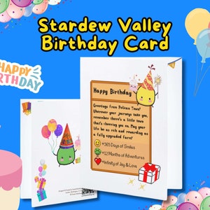 Stardew Valley Birthday Card | Stardew Valley Greeting Card,Stardew Valley Gift,Stardew Valley Postcard, Stardew Valley Jumino Birthday Card