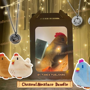 Stardew Valley Chicken Plush & Personalized Necklace Gift Bundle | Customized Stardew Valley Gift, Stardew Valentine's Day, Anniversary Gift