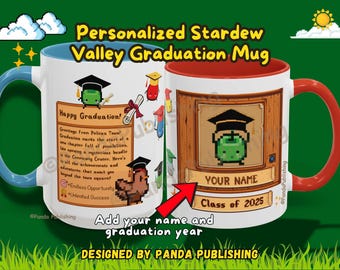 Stardew Valley Graduation Gift | Personalized Stardew Valley Gift,Customized Stardew Valley Coffee mug,Custom Stardew tea cup, Class of 2025
