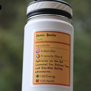 Stardew Valley Sticker Water Bottle | Stardew Valley gift, Stardew Valley Art, Die-cut vinyl for water, Pixel art gift, Stardew Valley Decal