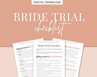 Hair & Makeup Bride Trial Checklist, Pre-Wedding Beauty Prep, Wedding Checklist, Bridal Beauty Prep