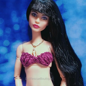 Berry Mermaid Crochet Set for 11.5" Fashion Dolls - Comes with Extra Top - Fits Multiple Body Types - 1:6 Scale - Handmade - Sea - Ocean