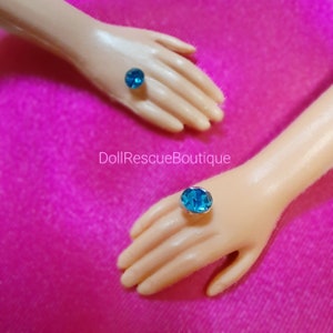 2mm & 3mm Diamond Rings for 11.5" Fashion Dolls with Factory Ring Holes - Choose Color and Size - 10 Colors - 1:6 Scale - Handmade