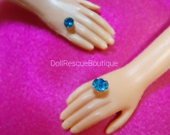 2mm & 3mm Diamond Rings for 11.5" Fashion Dolls with Factory Ring Holes - Choose Color and Size - 10 Colors - 1:6 Scale - Handmade