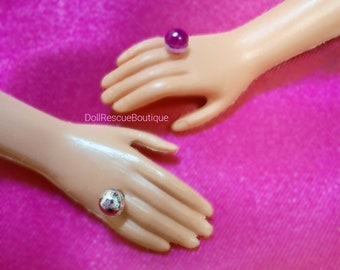 3mm Replacement Plastic Pearl Rings for 11.5" Fashion Dolls with Factory Ring Holes - 12 Colors - 1:6 Scale - Handmade - Metallic Look