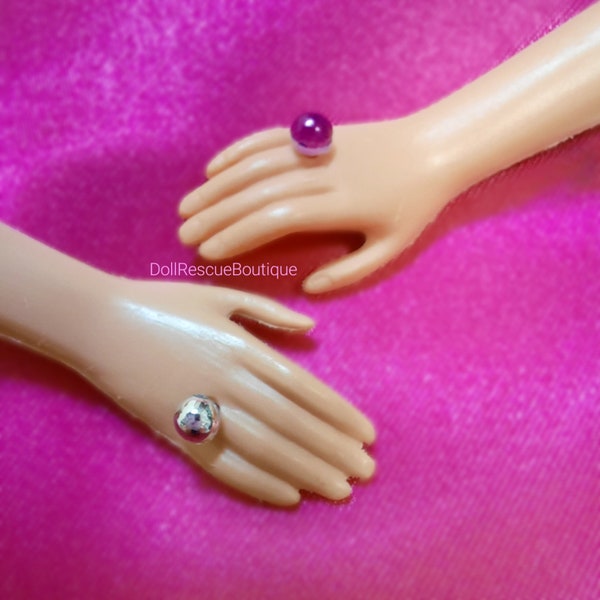 3mm Replacement Plastic Pearl Rings for 11.5" Fashion Dolls with Factory Ring Holes - 12 Colors - 1:6 Scale - Handmade - Metallic Look