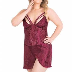 Plus Size Satin Lingerie, Plus size wedding lingerie, Plus Size Babydoll - 3XL