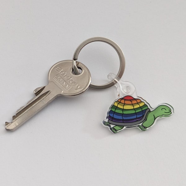 Schlüsselanhänger Acryl Regenbogen Schildkröte