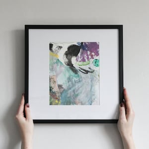 Collage encadré Peinture de collage abstraite originale sur papier Art mural | Je suis allé dans notre endroit préféré et c&#39;était merveilleux | 2022