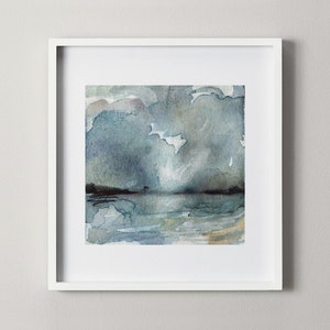 Original Seascape Painting Art | Sea Painting on Paper | Sea Painting on Watercolour Paper Wall Art Cloud Painting | Dusk | 2023