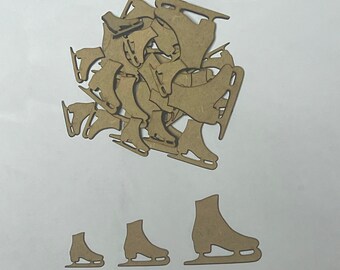 Wooden MDF Ice Skate Christmas Craft Blank Embellishment Craft Shape Decoration Gift