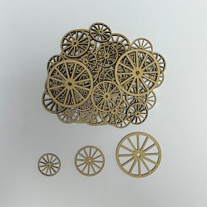 Wooden MDF Old Coach Cart Wheel Craft Blank Embellishments Craft Shapes Gift