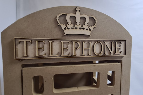 Wooden MDF Telephone Box Audio Guestbook Stand
