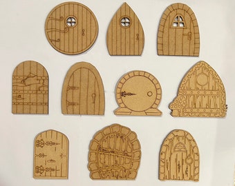 Fairy Doors Laser Cut 3mm Wooden MDF 10 Designs Pixie Elf Door Decorate Your Own