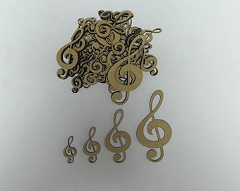 Wooden MDF Music Note Clef Craft Blank Embellishments Decoration Craft Shapes