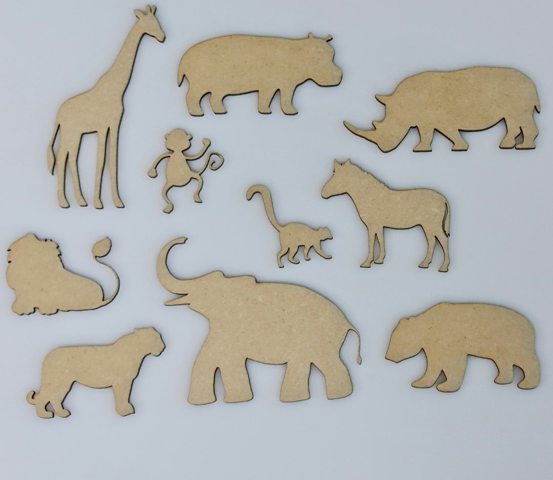 Mdf Animals Wooden MDF Zoo Animal Shapes Craft Blank Embellishments - Etsy UK