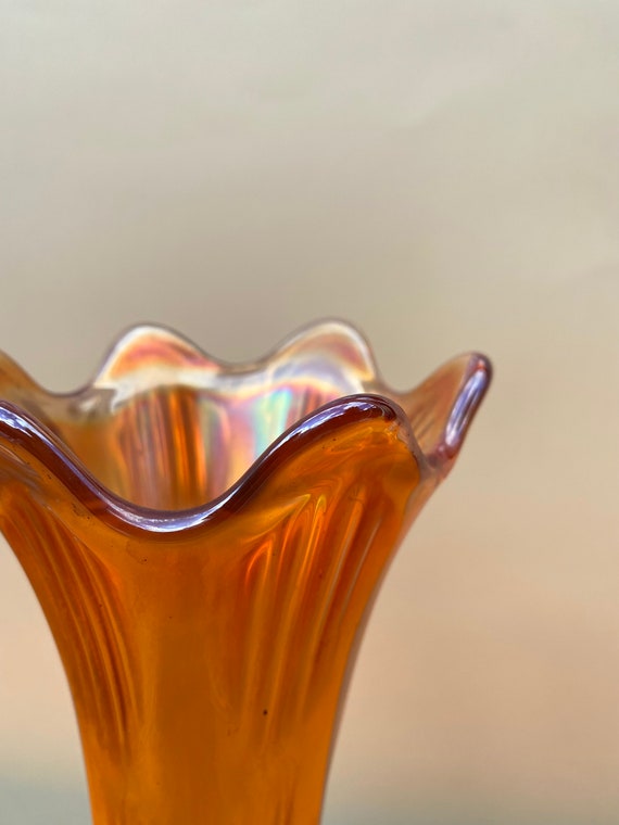 Fenton Art Glass・アンティークガラス Fenton 20th Century Contemporary Orange Iridescent Carnival