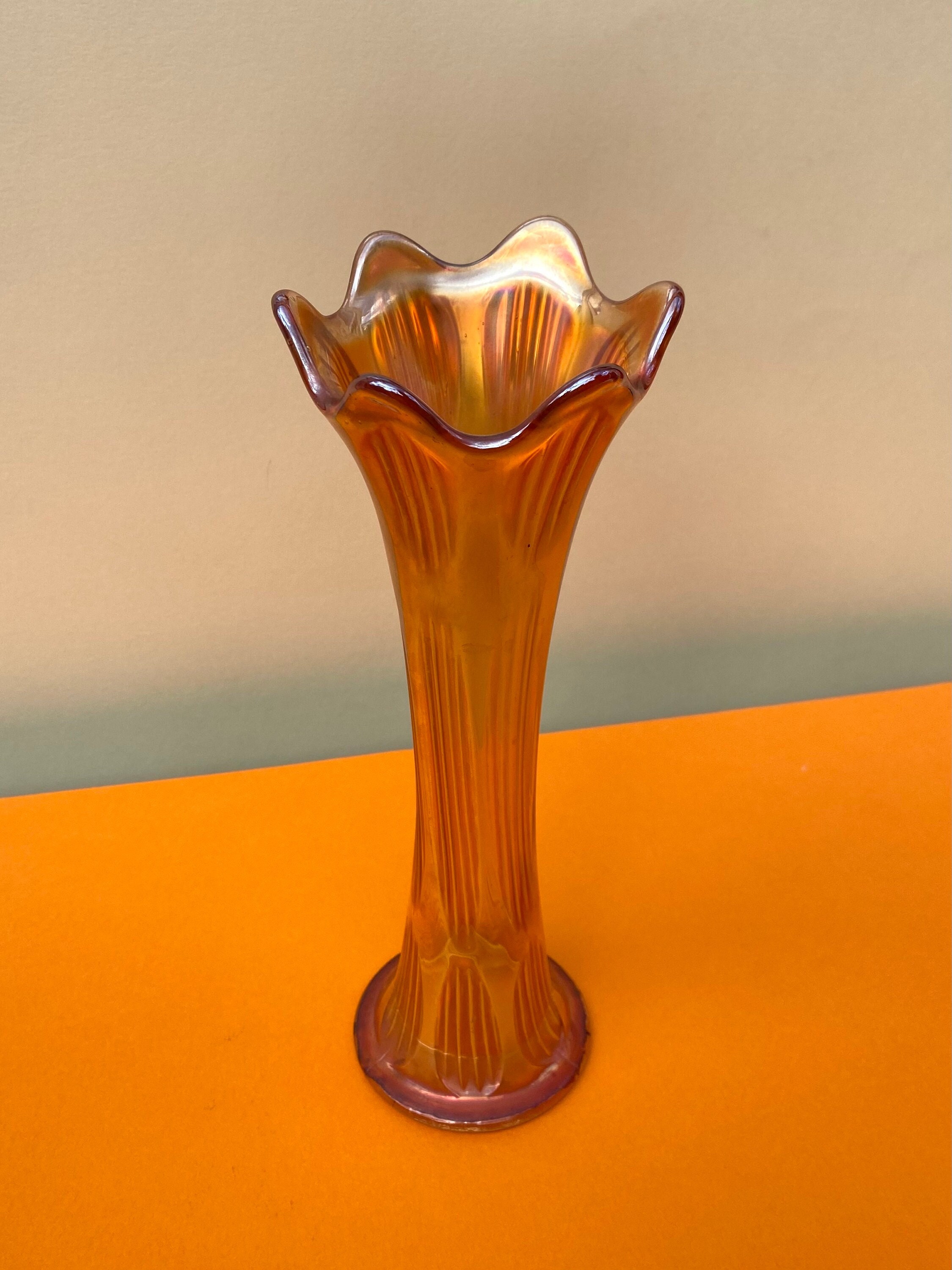Fenton 20th Century Contemporary Orange Iridescent Carnival