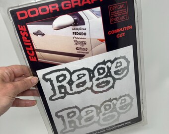 Vintage 90s Rage Car Door Stickers Boy Racer Accessories