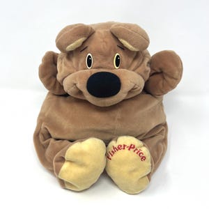 Vintage 90s Rumple Bears Happy Dog Plush Soft Toy By Fisher Price