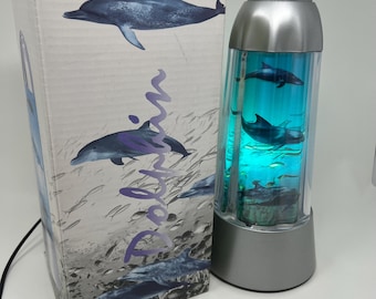 Vintage Dolphin Revolving Sea Scene Lamp 1990s