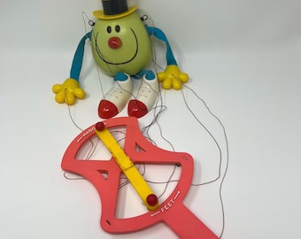 Vintage 1980s Mr Men Mr Funny String Puppet Marionette