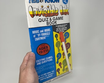 Vintage 1990s Yes & No Invisible Ink Quiz And Game Book Sealed With Pen
