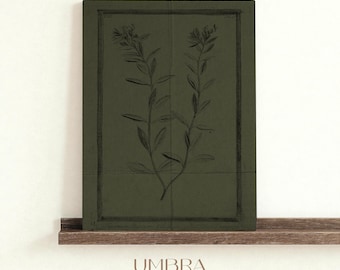 Herbarium Style Wall Art – Minimal Botanical Print Cottagecore (Digital Download)