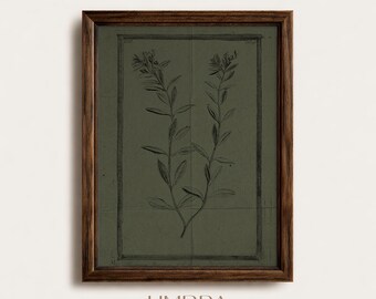 Stampa artistica da parete a tema erbario, stampa botanica minimalista, arte con fiori pressati, decorazione naturalistica in stile cottagecore (download digitale)