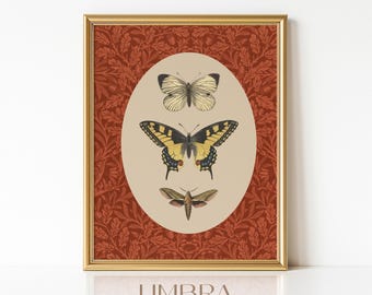 Vintage Butterfly Print: Cottagecore Neutral Wall Art (Digital Download Printable)