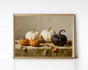 Vintage Pumpkin Fall Print: Rustic Autumn Wall Art (Digital Download)
