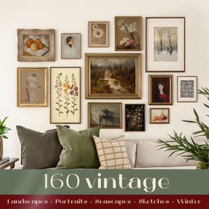 160 Vintage Wall Art Prints – Mega Bundle, Gallery Wall Decor, Aesthetic Printable Set, Curated Vintage Posters Collection