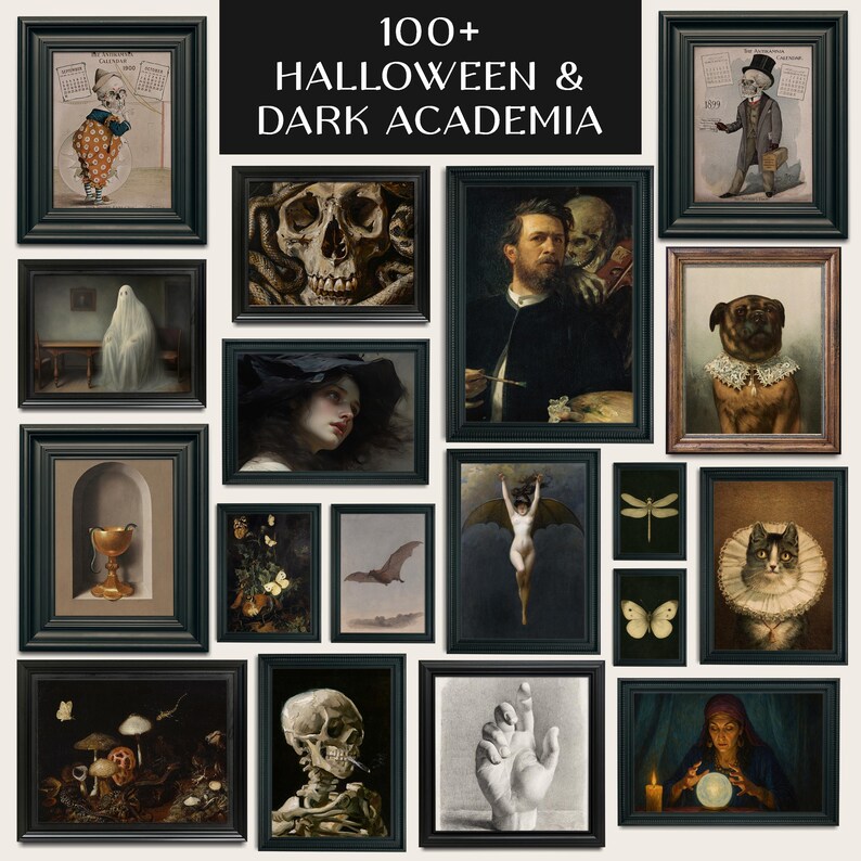 Vintage Halloween Prints: Dark Academia Gothic Wall Art (digital ...