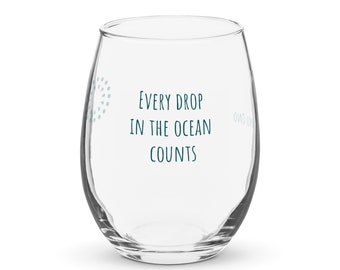 Every drop in the ocean counts - Yoko Ono | vitalising drop shaped glass | WaterLife Labs' innovative glassware collection | ocean blue