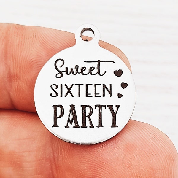 Sweet 16 Party Charms, table decoration for sweet 16 Birthday, Sweet Sixteen charms for jewellery making, craft supplies, Pendants, 16th