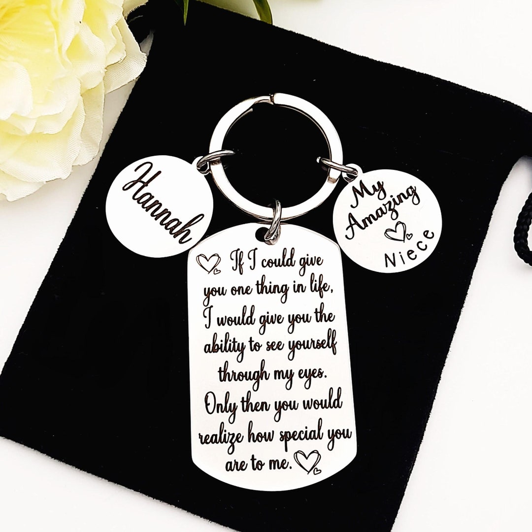 Personalized Niece Keychain: Sentimental Stainless Steel Gift - Etsy