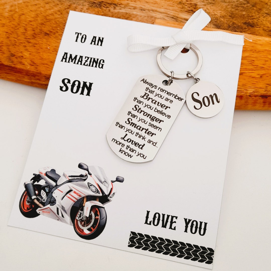 Biker Ride Safe Keychain - Motorcycle Gift For Men, Husband, Boyfriend