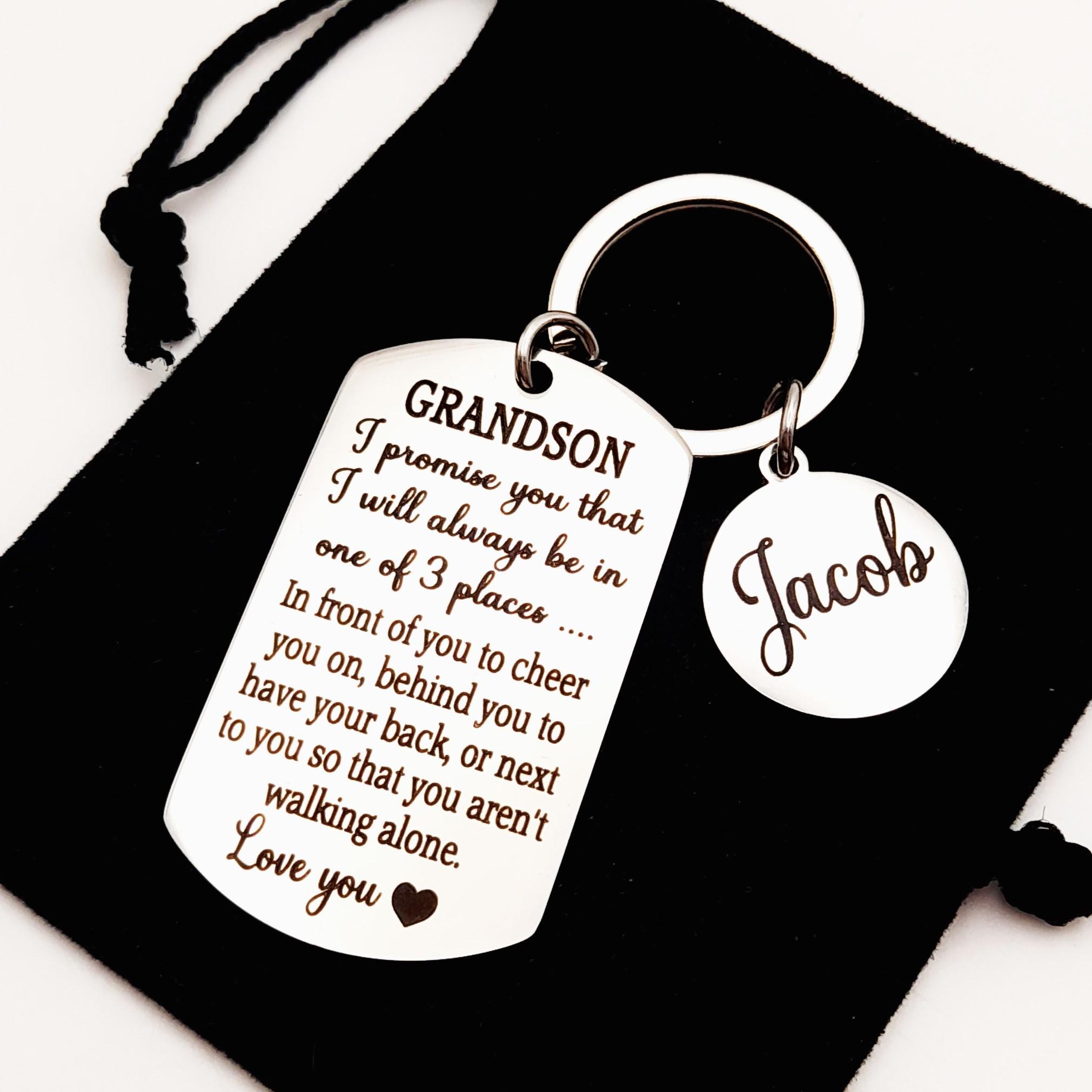 Personalized Grandson Keychain: Sentimental Gift From Grandparents - Etsy