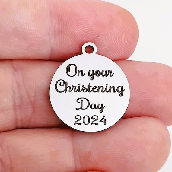 on Your Christening Day 2024 Charms, Pendant for A Baptism, Religious Various Sizes, Jewellery Making, Crafting Jewelry Supplies, Bulk Pack