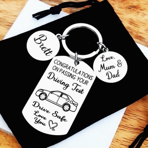 Luvart Passed Driving Test Gifts - Congratulations On Passing Your Driving Test Card, Drive Safe Keyring, New Driver Gift, Just Passed Driving Test Gifts For Boyfriend Girlfriend Son Daughter