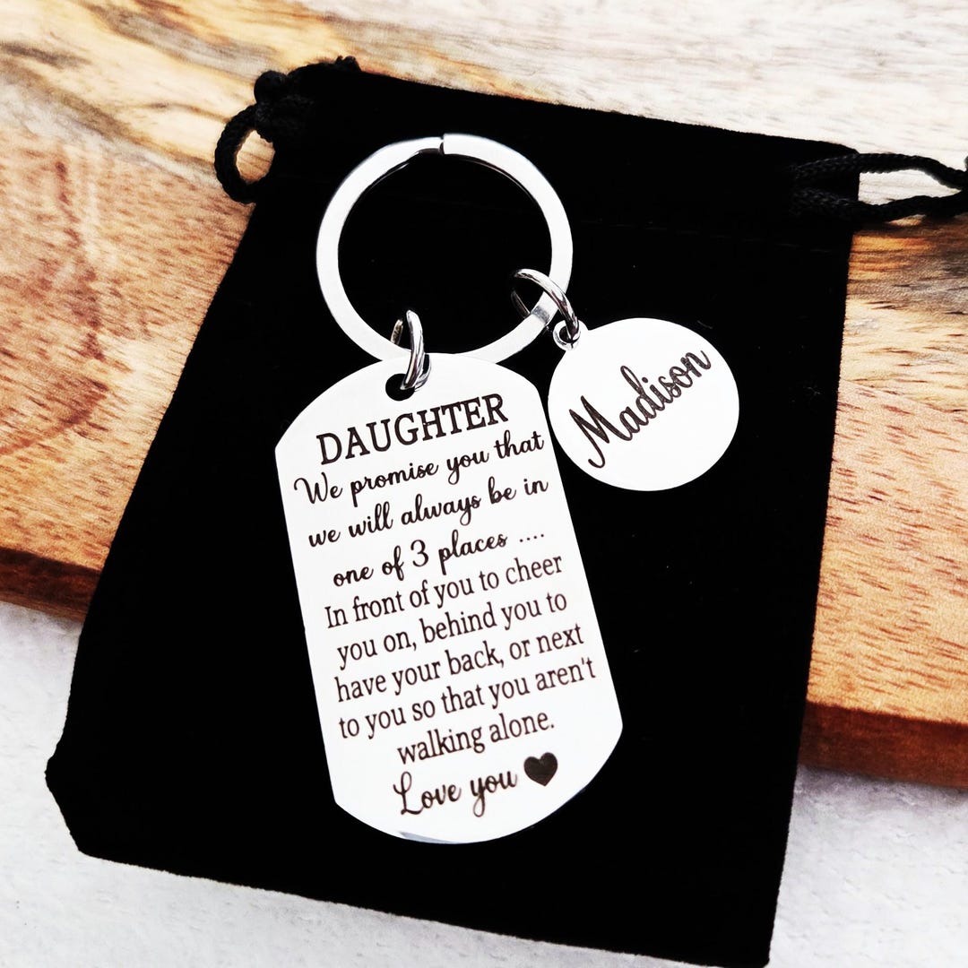 Personalized Daughter Keychain: Sentimental Gift From Parent or Parents ...