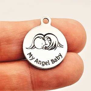 My Angel Baby Charm: Stainless Steel Jewelry Making Supply (20mm)