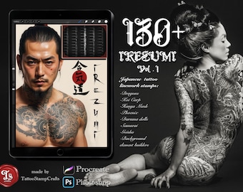 Irezumi Japanese complete tattoo stencil stamps and builders