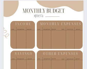Monthly budget
