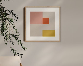 Plain Abstraction No 04 · Giclée art print · Square · Abstract minimalist art · Scandi style · Modern art · Living room · Gallery wall