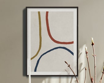 Curved Lines Series No4 - Fine Art Print - Minimalist Art Print - Modern Art - Abstract Poster - Line Art - Living Room