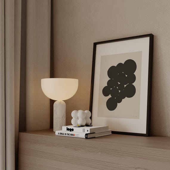 Vintage Look Mid Century, Minimalist, Digitaldruck Gicleé, Kunstdruck Fragment, Bauhaus Wandbild, Kunst Japandi, Wabi Sabi, Wandkunst black