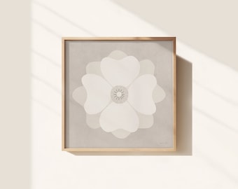 Fleur Pure No 09 · Giclée Art Print · Square · Flower Print · Botanical · Scandinavian Style · Dining Room · Hallway · Minimalist Art