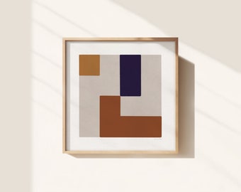 Plain Abstraction No 02 · Digital Download · 60 x 60 cm · Abstract minimalist art · Mid Century · Modern Art · Brown tones