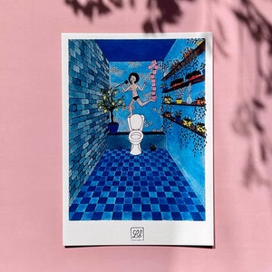 Série Madame numéro 9 - Print - Illustration - Art - Fine art - Décoration - Fait main - Impression aquarelle - A5 - A6 - Carte postale